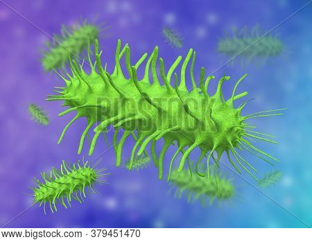 3d Illustration Of  Bacillus Bacteria. This Is Shape Of Bacteria. It Is Bacilli Type Category. E Col