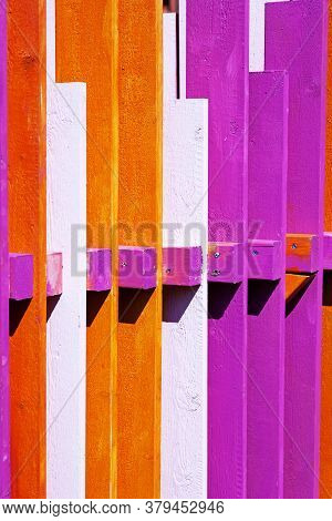 Strange Fence In Umea Painted With Intense Colors