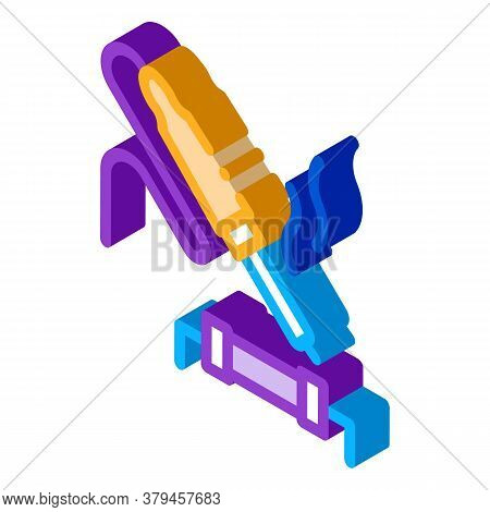 Soldering Iron Solder Resistor Icon Vector. Isometric Soldering Iron Solder Resistor Sign. Color Iso