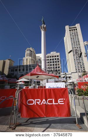 San Francisco, Ca, 1 Lokakuu 2012 - Oracle Openworld konferenssin Zone Union Squaren 1 lokakuu, 2012