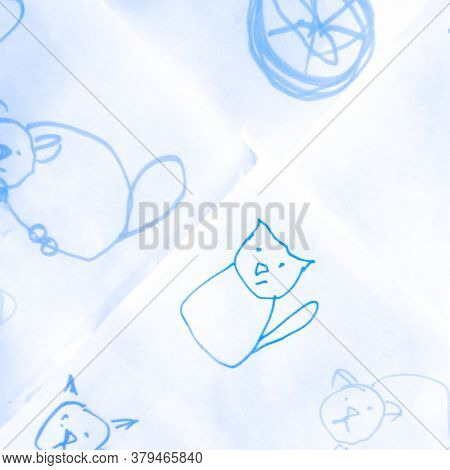 Cold Damask Pattern. Marble Blue Motif. Damask Maritime White Motif. Marine Sea Tye Die Pattern. Sky