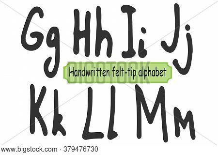 Handwritten Alphabet For Different Print Design. Latin Uppercase And Lowercase Hand-drawn Lettering.