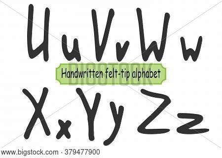 Handwritten Alphabet For Different Print Design. Latin Uppercase And Lowercase Hand-drawn Lettering.
