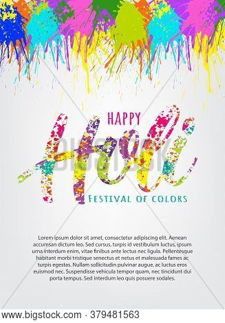 Holi. Festival Of Colors. Bright Vector Illustration With Colorful Splates
