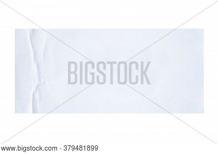 White Sticker Label Paper Close Up Isolated On White Background
