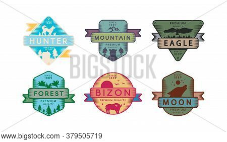 Collection Badges Animals And Nature Set Logo
