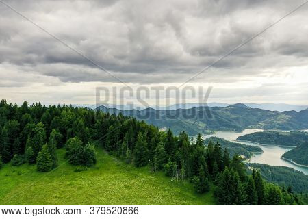 View At Zaovine Lake From Tara Mountain In Serbia