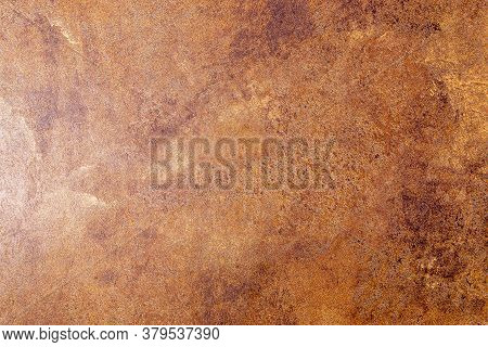 Elegant Dark Brown Leatherette Background. Dermantin Texture. Design Element. Copy Space.