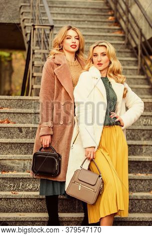 Glamour Models Look Luxuriously. Sexy Blong Women. Autumn Season. Modern Life. European Winter. Girl