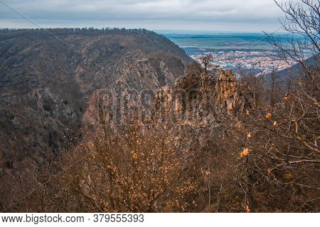 Wild Bodetal From La Viershöhe Viewpoint At Harz Mountains National Park In Germany