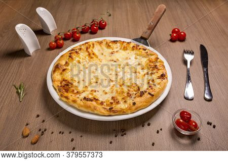 Megrelian Khachapuri Adyghe Cheese, Suluguni Butter Fork Spoon Salt Shaker Pepper Shaker,