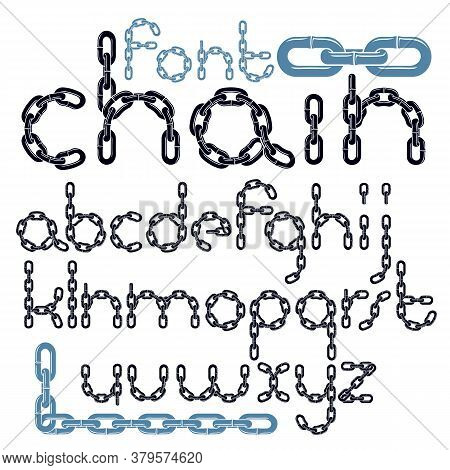Vector Font, Trendy Typescript Can Be Used In Poster Creation. Lower Case Decorative Letters Created