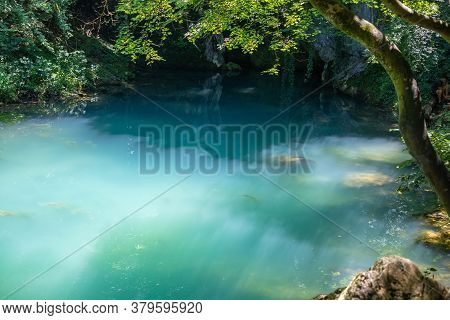 Krupajsko Vrelo (the Krupaj Springs) In Serbia, Beautiful Water Spring With Waterfals And Caves. Hea
