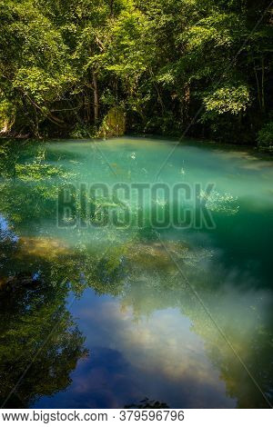 Krupajsko Vrelo (the Krupaj Springs) In Serbia, Beautiful Water Spring With Waterfals And Caves. Hea
