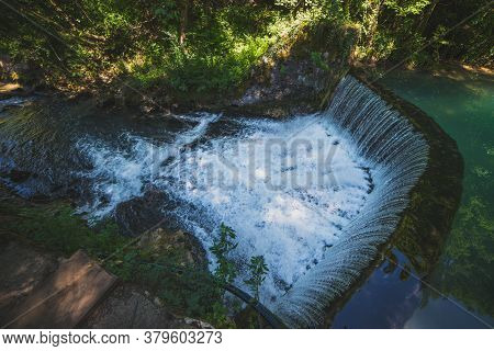 Krupajsko Vrelo (the Krupaj Springs) In Serbia, Beautiful Water Spring With Waterfals And Caves. Hea