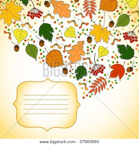 Einladungskarte mit Herbst Hintergrund