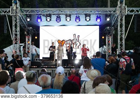 Minsk, Belarus - July 30, 2020: Svetlana Tikhanovskaya, Veronika Tsepkalo And Maria Kolesnikova - Th
