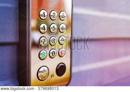 Doorphone.dial Of The Intercom At The Entrance To Private Property.