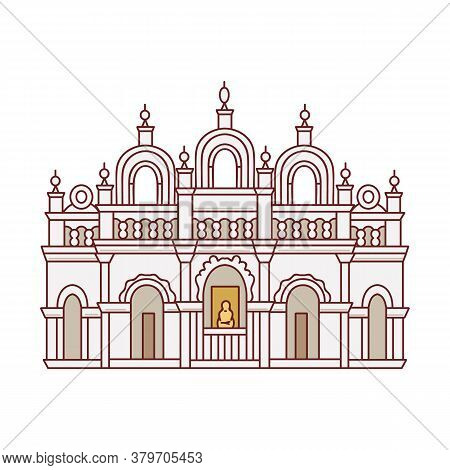 Buddhist Temple Of Sri Lanka Cartoon Icon Vector Illustration Isolated.