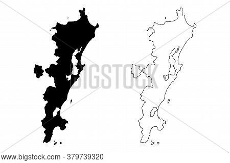 Florianopolis City And Municipality (federative Republic Of Brazil, Santa Catarina State) Map Vector