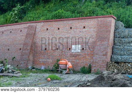 Jaroslaw, Poland - June 12, 2020: Repairing Walls Of The Abbey In Jaroslaw, Poland.