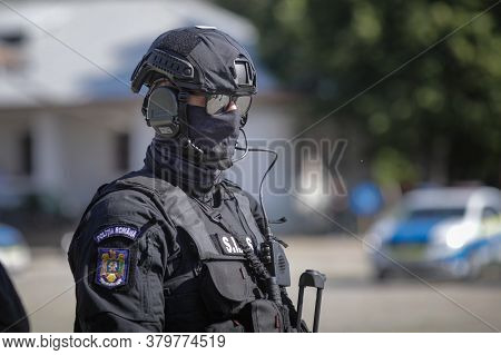 Bucharest, Romania - July 29, 2020: Officer From The Special Actions And Intervention Service (sias)