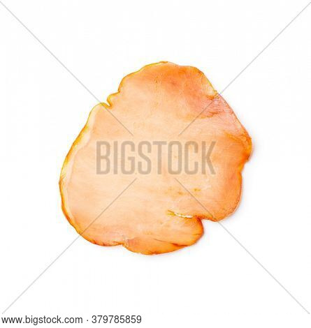 Dried spanish ham. Lomo embuchado isolated on white background.
