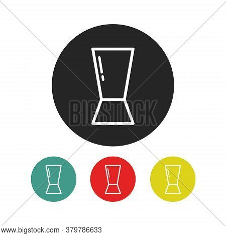 Bar Jigger Line Icon, Vector Color Illustration