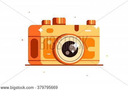 Retro Camera With Lens And Lens Flare