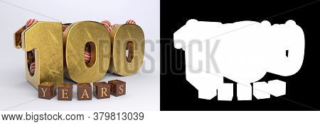 Number 100 (number One Hundred) Anniversary Celebration Design With Round Candies And The Inscriptio