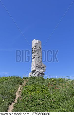 Gdansk - Westerplatte, Poland - June 5, 2018: Westerplatte Monument In Memory Of The Polish Defender