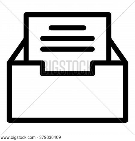Storage Files Box Icon. Outline Storage Files Box Vector Icon For Web Design Isolated On White Backg