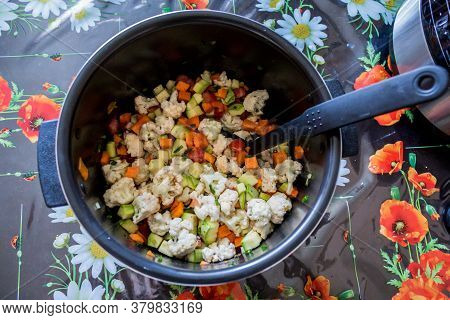 Cooking At Home. Cooking By Yourself. 
Diced Green Onions. 
Diced Tomato