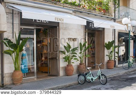 Forte Dei Marmi, Italy - August 4, 2020 - Fendi Retail Store Main Entrance In Forte Dei Marmi, Italy
