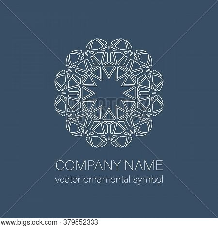 Geometric Logo Template. Vector Linear Arabic Ornament.