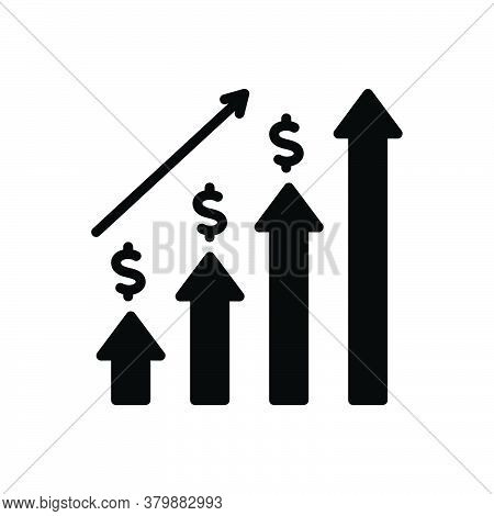 Black Solid Icon For Economic-investment Graph Progress Budgetary Monetary Commercial Fiscal Venture