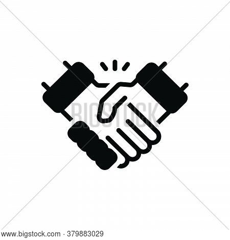Black Solid Icon For Handshake Disagreement Partnership Collaboration Complicity Copartnership Teamw