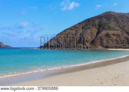 Mawun Beach And Bukit Mawun Bertingkat Mountain, Near Kuta, Lombok, Indonesia
