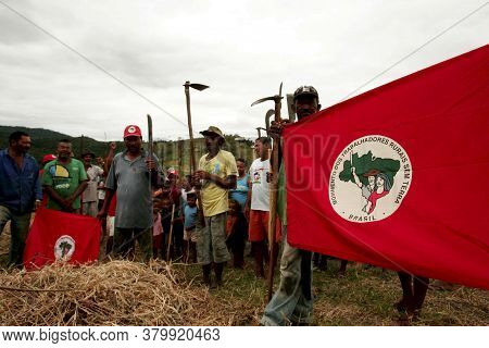 Itamaraju, Bahia / Brazil - December 15, 2009: Member Of The Landless Movement - Mst - Are Seen Duri