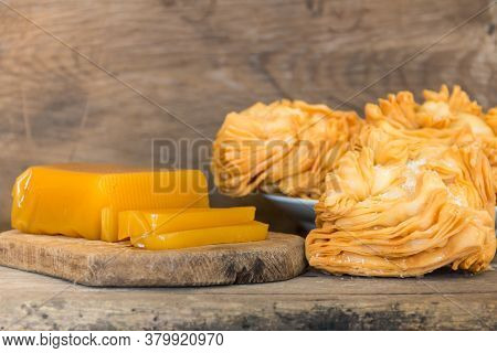 Sweet Potato And Quince Paste And Fried Pastries, Traditional Argentine Desserts