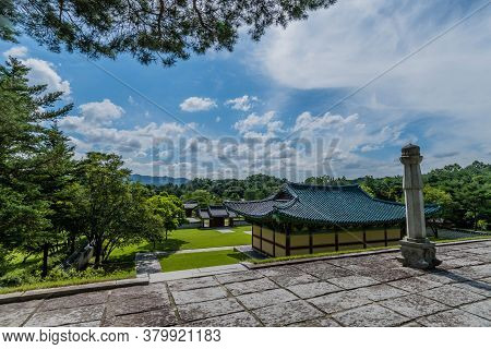 Geumsan, South Korea; July 21, 2020: For Editorial Use Only.rear View Of Buildings And Gate At The T