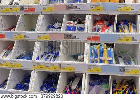 Russia, St. Petersburg, 01,09,2018 Stationery For Schoolchildren For The Academic Year In The Superm