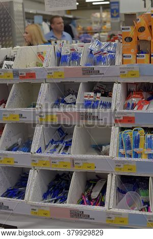 Russia, St. Petersburg, 01,09,2018 Stationery For Schoolchildren For The Academic Year In The Superm