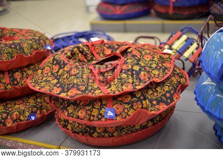 Russia, St. Petersburg 27,12,2015 Sled For Snow Riding In The Store