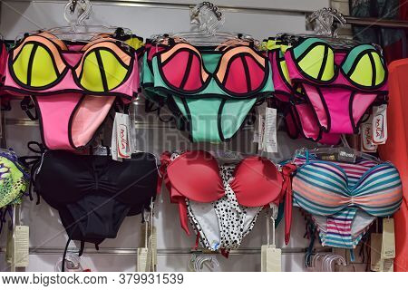Turkey, Kemer18,07,2015 Swimwear In The Store Close Up