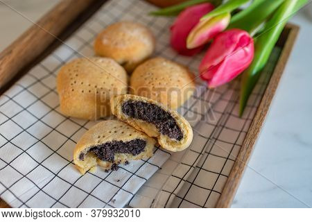 Mohnzelten, Typical German Cookies Filled With Poppy Seeds