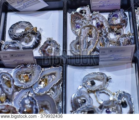 Russia, St. Petersburg 08,03,2015 A Variety Of Semi-precious Stones At The Exhibition "world Of Ston