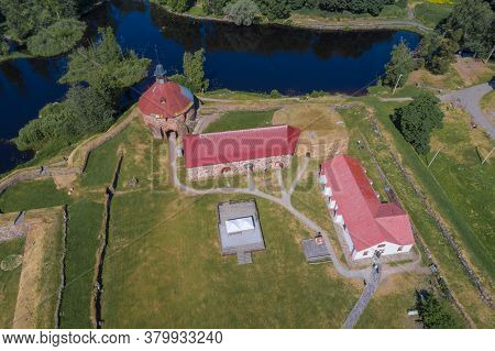 Above The Old Fortress Korela (kexholm) On A Sunny June Day. Priozersk, Russia