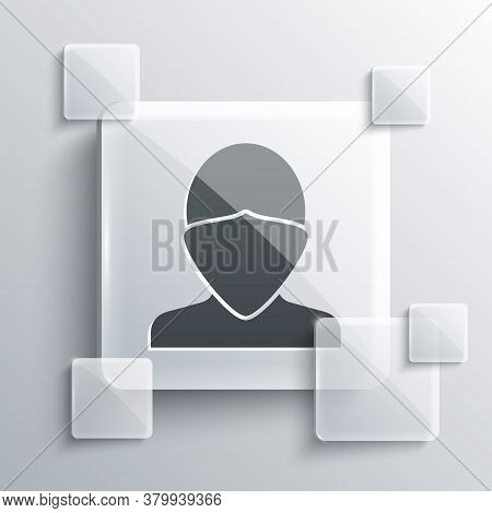 Grey Vandal Icon Isolated On Grey Background. Square Glass Panels. Vector