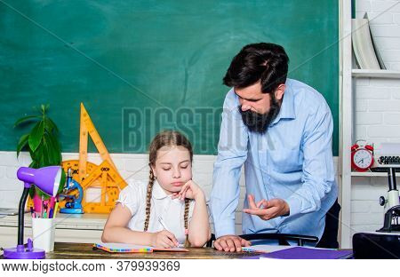 Strict Pedagogue. Pedagogue Skills. Doing Hometask Paperwork. Tired Kid Unmotivated Study Learn. Pri
